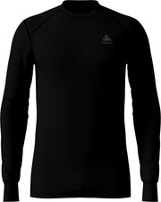 Odlo Warm Shirt L/S Crew M Sportshirt - Maat M  - Mannen - zwart