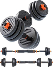 Dexters®  Dumbellset 24 KG -  Luxe 18-delige set - Verstelbare dumbells - Halterset - Dumbbell - Gewichten - Fitness - Zwart/Oranje