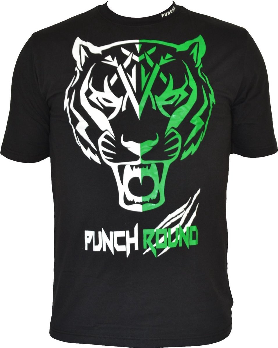 Punch Round Tiger Razor Shirt Zwart Wit Groen Kies uw maat: M