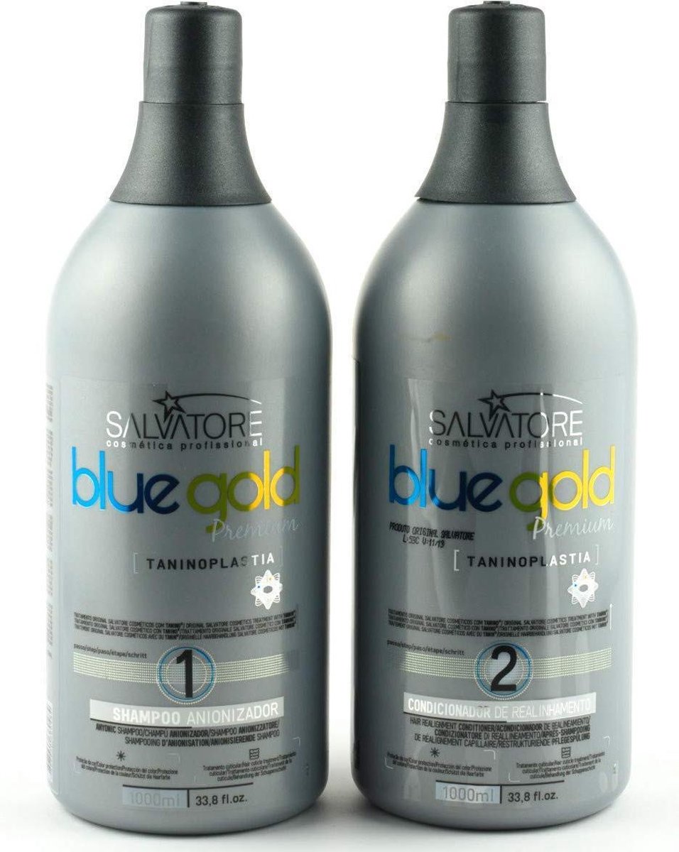 Salvatore Blue Gold Premium Tanino plastia 2x1000ml Lissage brésilien  TRAITEMENT KERATINE