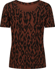 Tramontana | T-Shirt met Ikat Print | Print Neutrals | Maat L