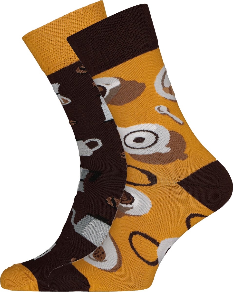 Toffe Sokken - Gekke Sokken - Leuke Sokken - Coffee Lover - Maat: 35 t/m 38