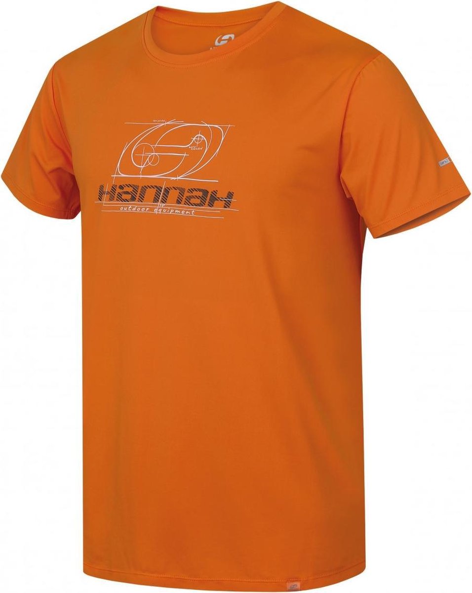 Hannah Sportshirt Parnell Heren Polyester/elastaan Oranje Mt L