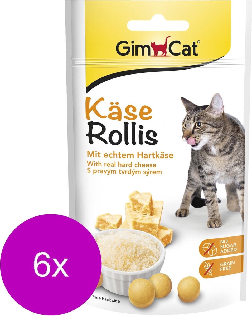 Gimcat Kaas Rollis - Kattensnack - 6 x 40 g