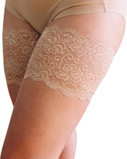 Bandelettes – Model Dolce - Kanten Elastische Dijenbanden - Beige - Maat A
