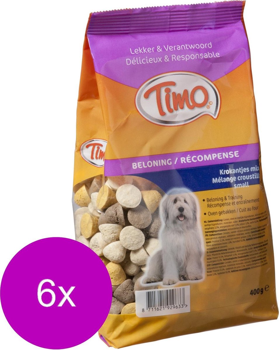 Timo Koekjes Krokantjes Mix - Hondensnacks - 6 x 700 g