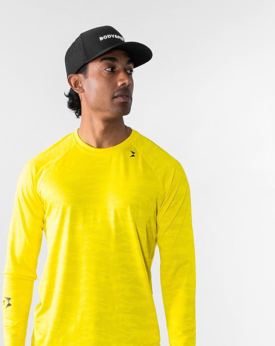 Body & Fit Perfection Stretch T-Shirt - Sportshirt Heren – Maat: XL - Geel