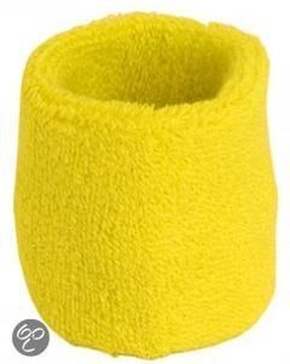 Benza Pols Zweetbandje - Geel 6 cm - 2 stuks