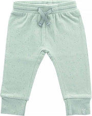 Broekje 62/68 Mini dots stone green