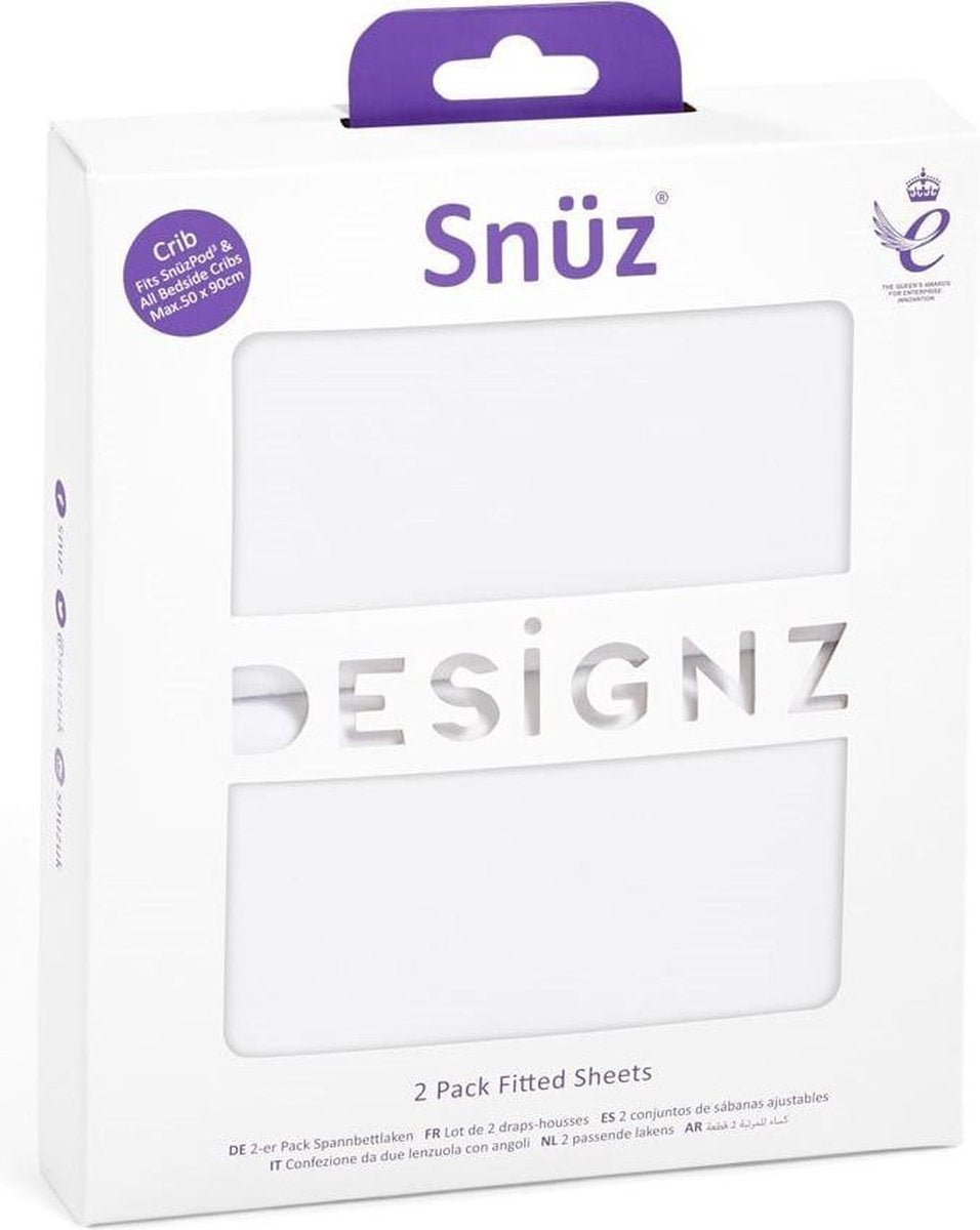 Snuz Hoeslakens voor co sleeper  - 2 pack - 45X90cm - Wit