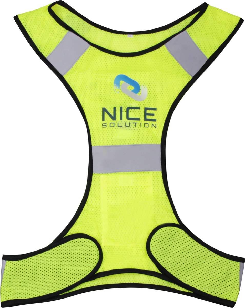 Led reflecterende sportvest - gele hardloopvest - hardloop verlichting - Jogging reflectie vest- one size - veiligheidsset - reflectie hesje