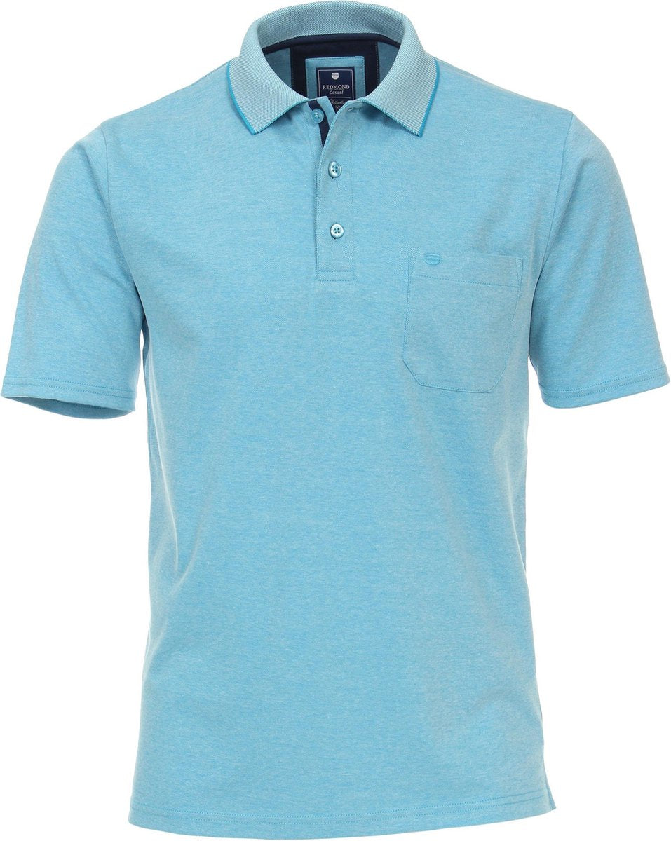 Redmond Regular Fit poloshirt - turquoise melange -  Maat: 5XL