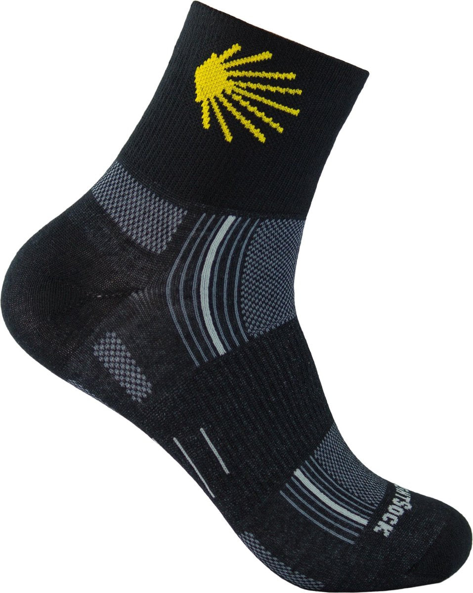 Wrightsock Stride Quarter - Zwart / Camino - 34-37