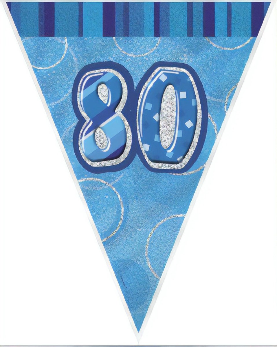 Unique Vlaggenlijn Glitz Cijfer '80' 274 Cm Blauw