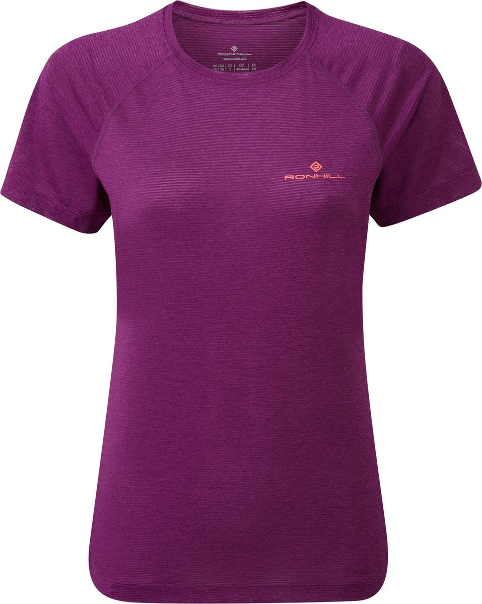 Ronhill Stride SS T-Shirt Dames Paars