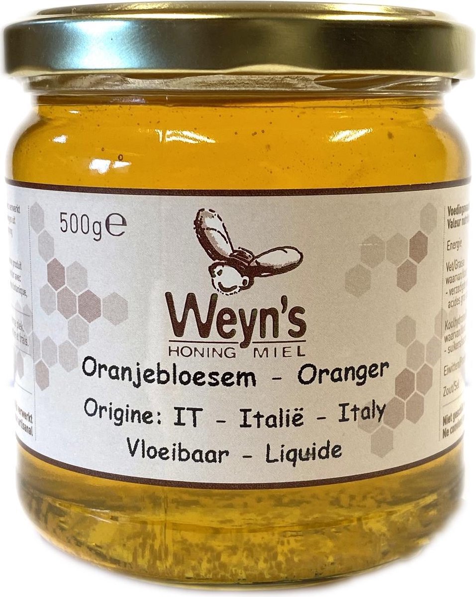 Oranjebloesemhoning - 500g - Weyn's - Honing vloeibaar
