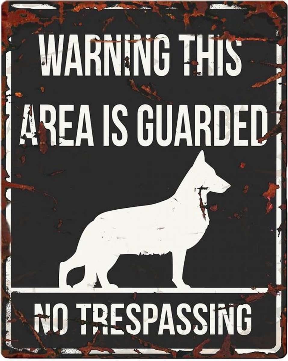 D&D Waakbord / Warning sign square german s. gb Zwart 20x25cm