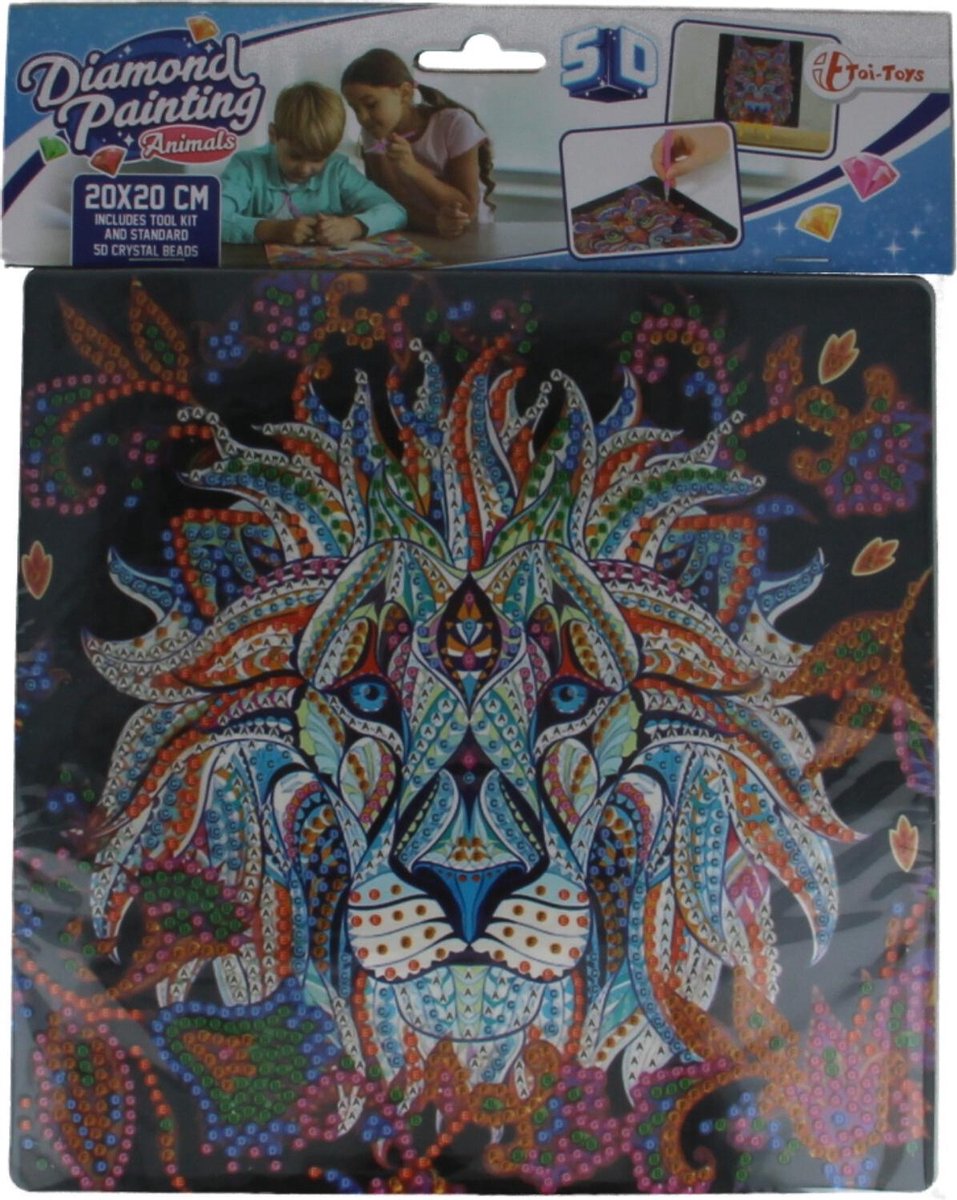 Toy-Toys Diamond Painting 20x20cm Extra Glans Leeuw