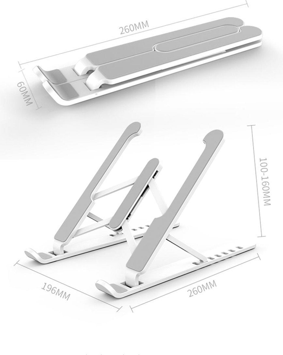 Verstelbare Universele Laptopstandaard - Anti-slip - Opvouwbare Standaard - 11/17inch - Aluminium Ergonomisch - Laptop Accessoires - Elektronica - Witte