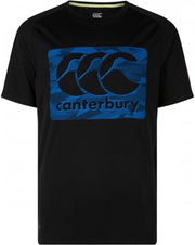 Canterbury VapoDri Poly Large Logo  Sportshirt - Maat 152  - Jongens - zwart/blauw