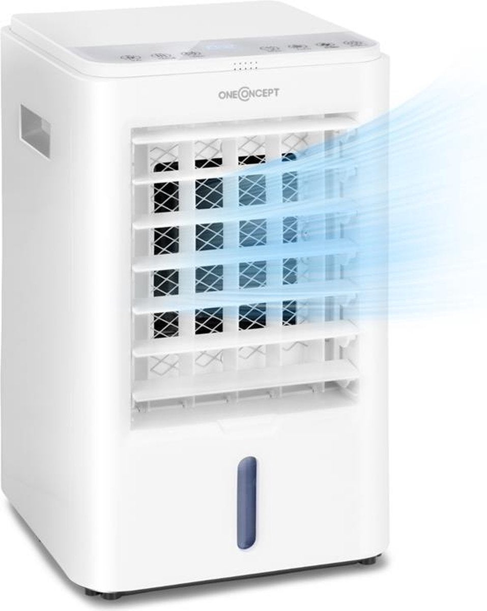 oneConcept Arctic Cube 4-in-1 luchtkoeler 40 watt - Ingebouwde ventilatorfunctie - Watertank 3 liter - 230 m³/h - 40 dB - Timer - 2 koelaccu’s