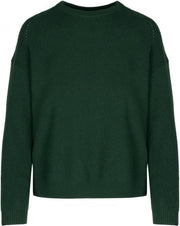 Ribbed crew neck sweater green