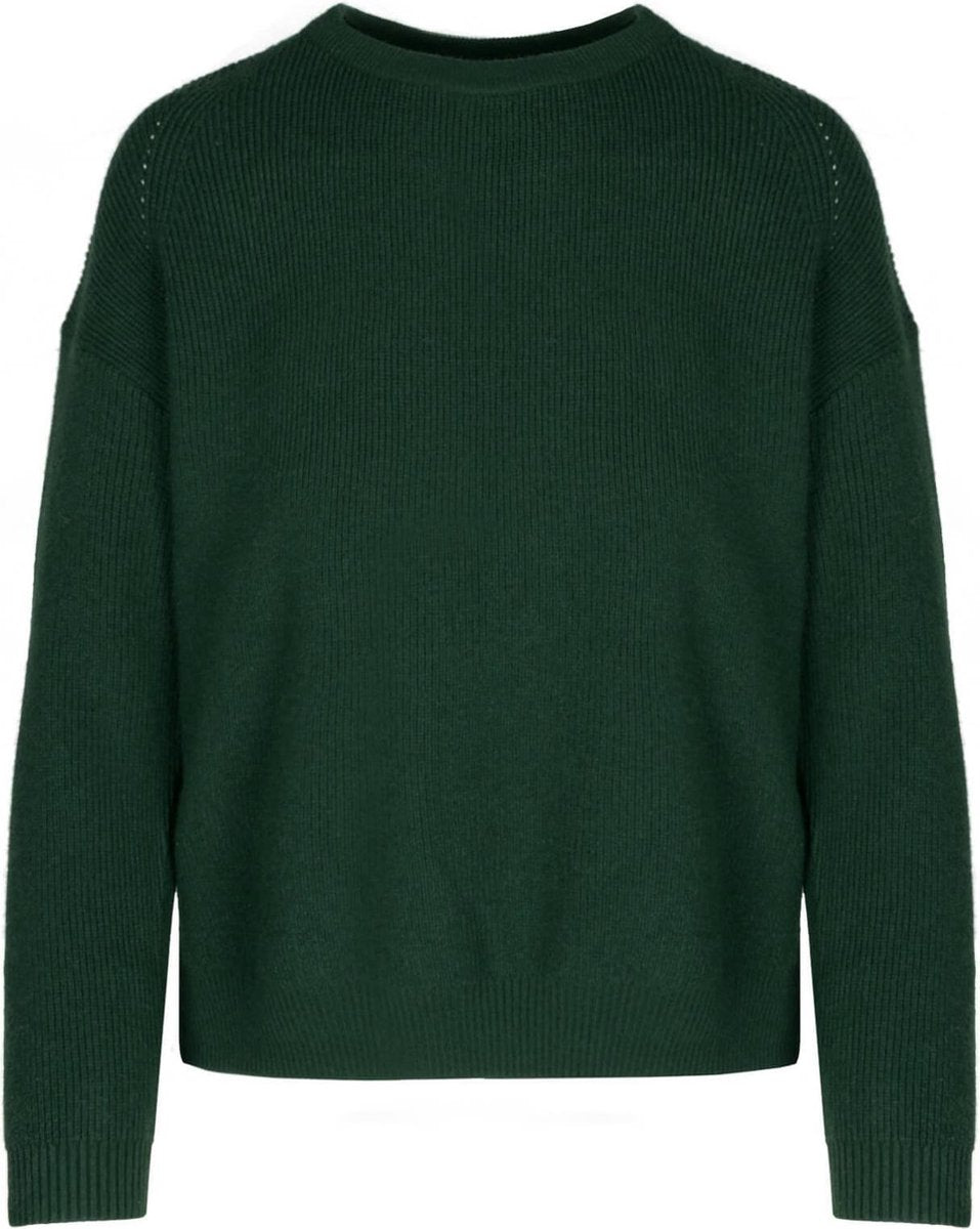 Ribbed crew neck sweater green