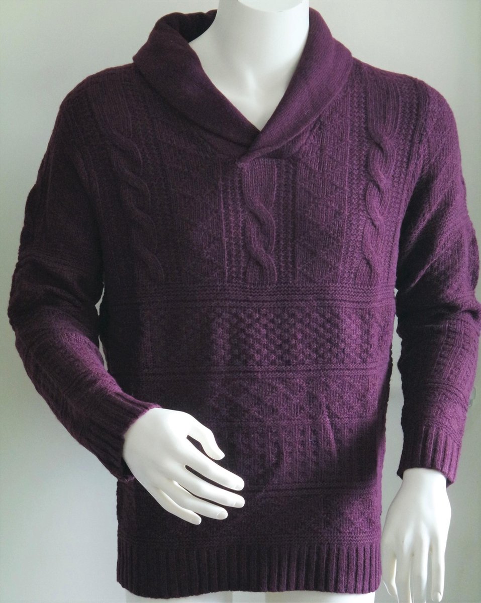 Mc Gregor Connery Indi Shawl Pull  Trui - Bordeaux Rood - Maat L