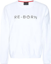 Re-Born Ronde Hals Trui Lange Mouw Dames - Wit - Maat M