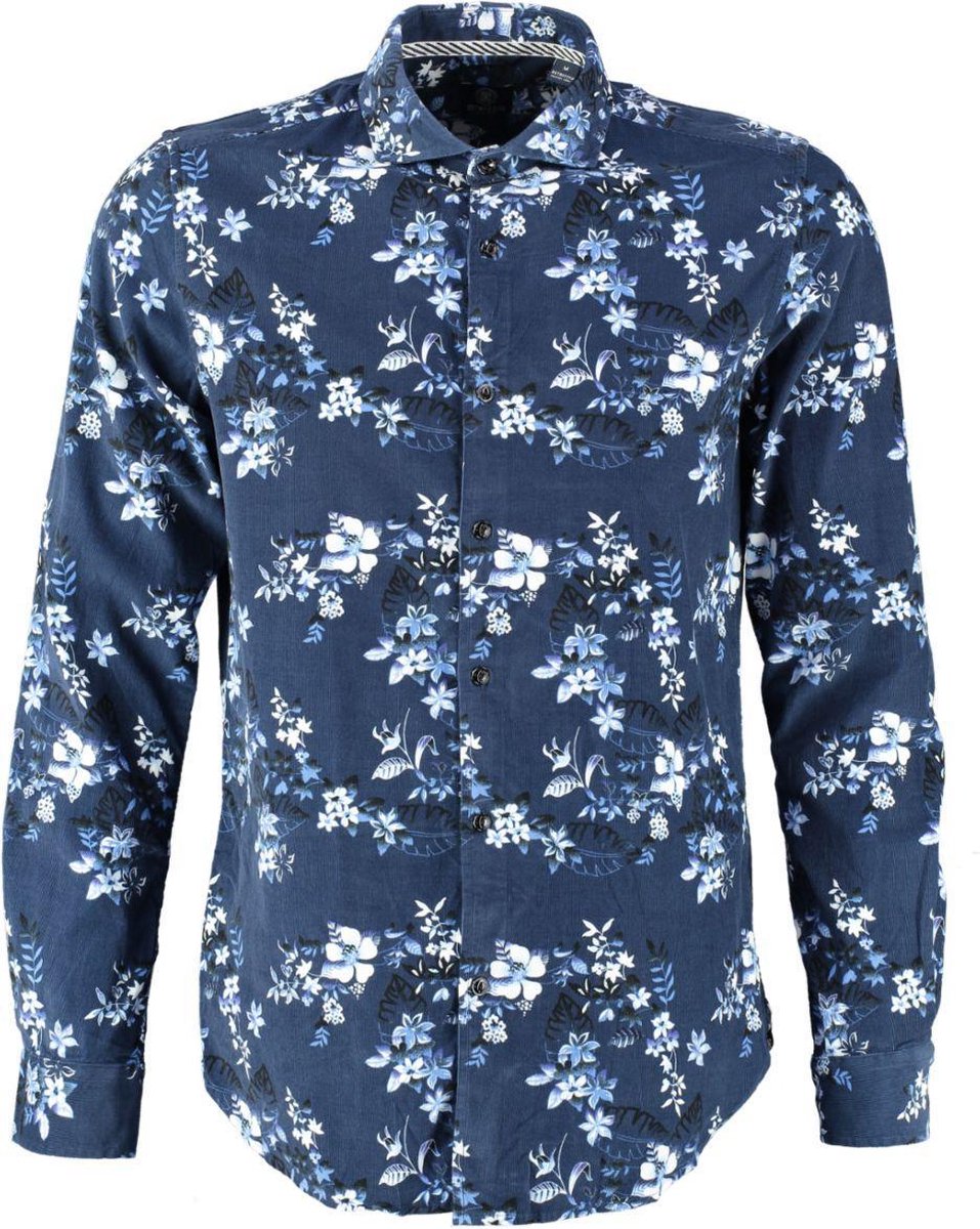 Dstrezzed Overhemd Flower Ribcord Navy (303278 - 669)