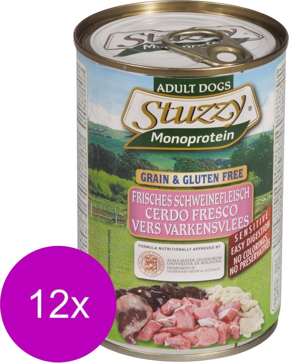 Stuzzy Blik Adult 400 g - Hondenvoer - 12 x Varken