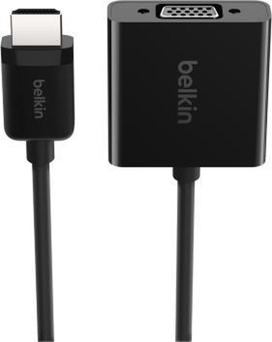 Belkin - HDMI-adapter - HDMI / VGA - HDMI (M) naar HD-15 (VGA) (V) - 25 cm - zwart - afstandschroeven