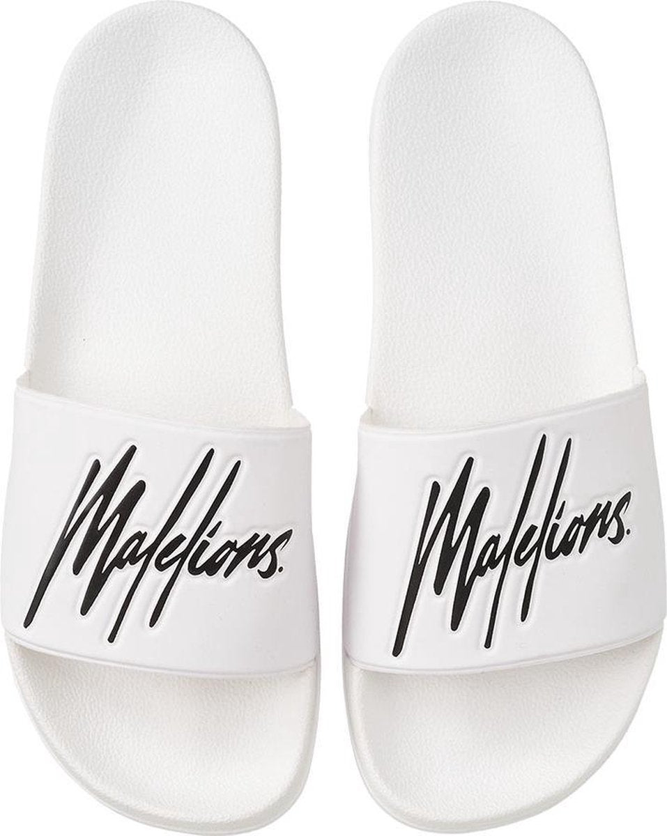 Malelions Slippers - Slides - White/Black - Maat 44