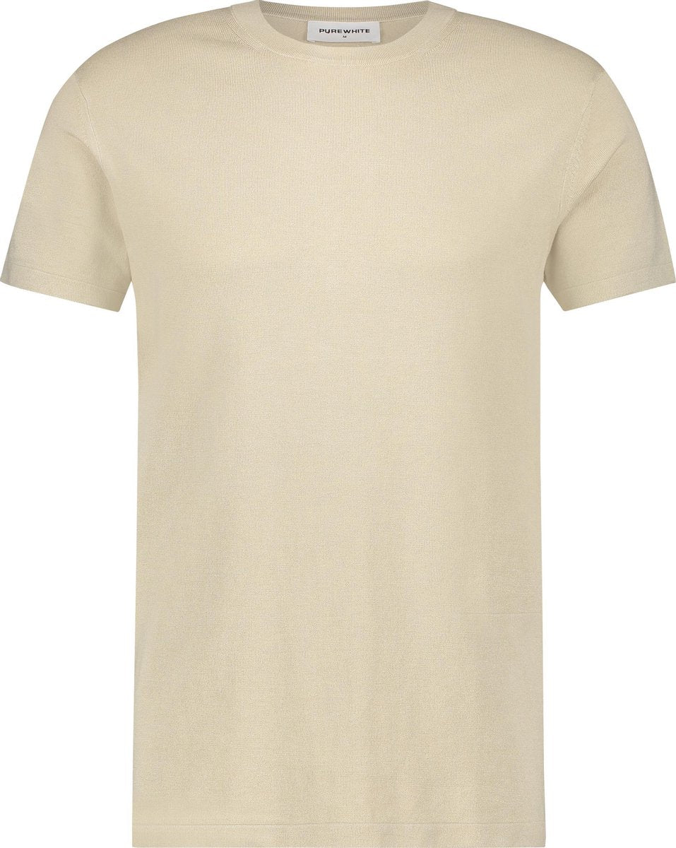 Purewhite Knitted T-shirt - Sand - Regular fit
