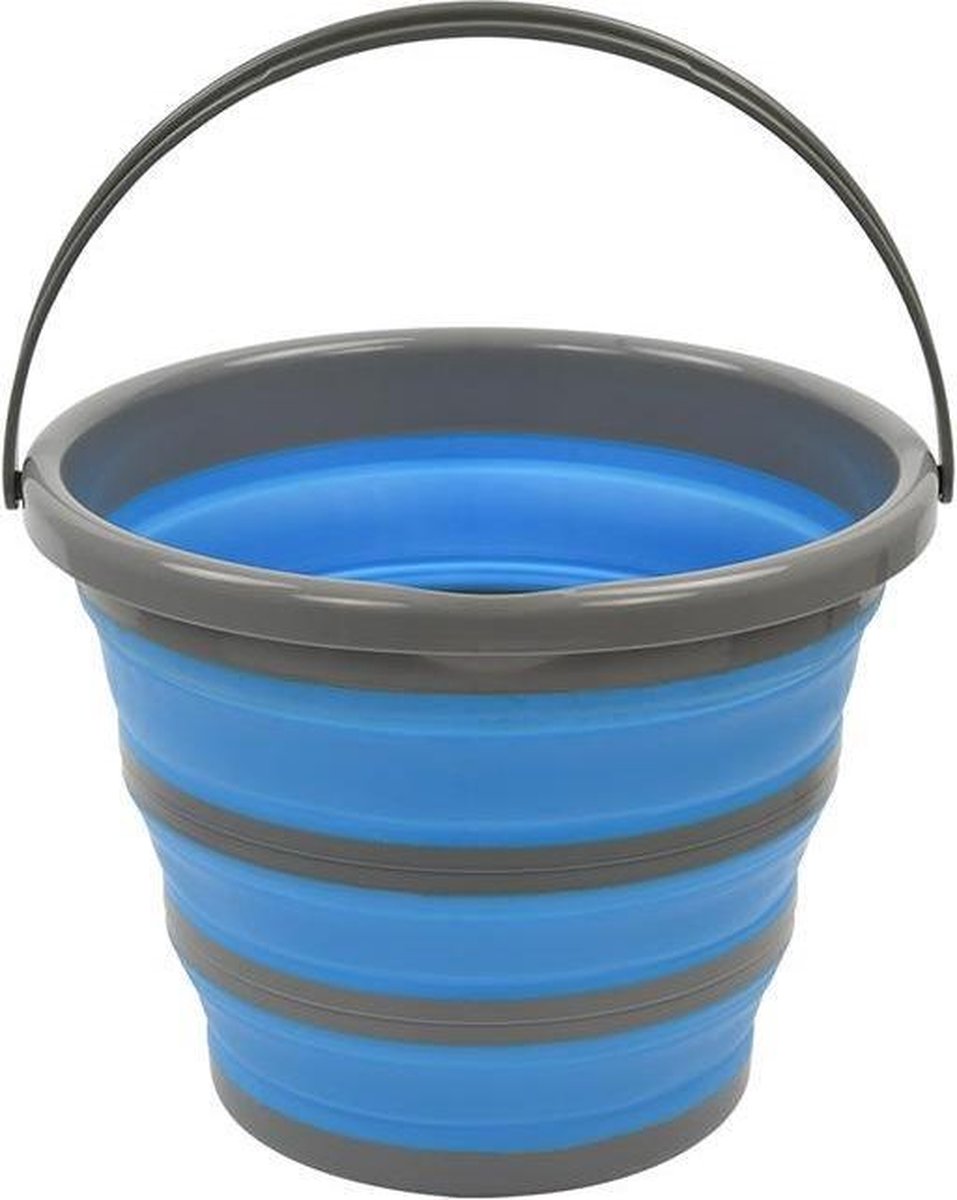 Proplus Opvouwbare Emmer Siliconen/kunststof 10 Liter Blauw