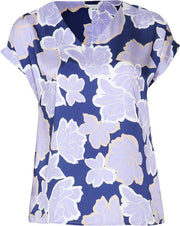 Promiss - Satijnachtige blouse met bloemenprint - Lila