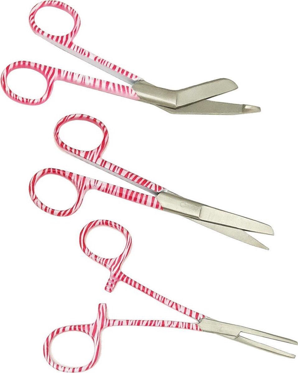 Verpleegkunde Scharen Set - Zebra Roze | Zorg - Zuster - Cadeau - Verpleegster - Accessoires