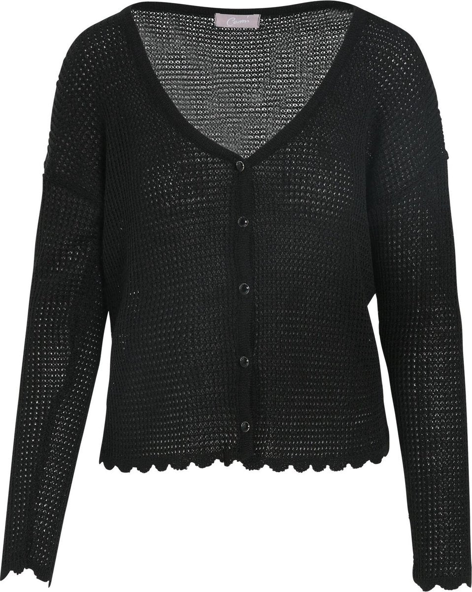Cassis - Gefestonneerde cardigan - Zwart