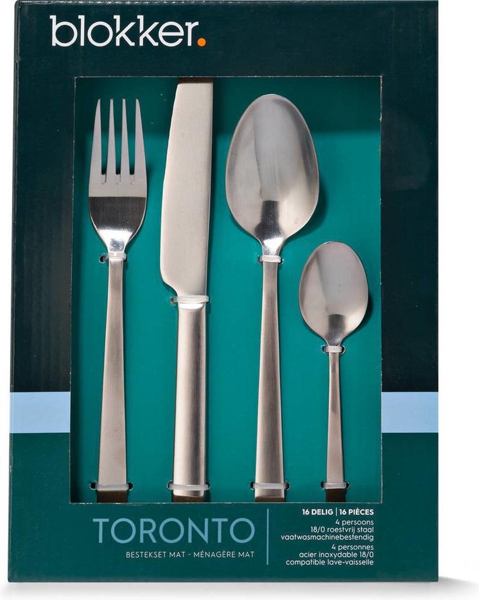 Blokker Bestekset Toronto 16dlg Mat RVS