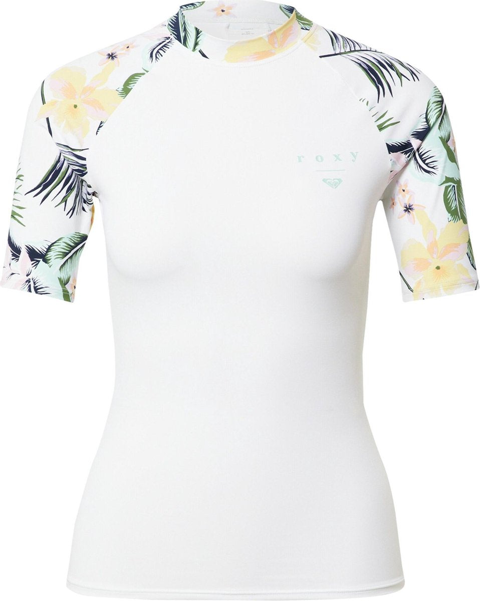 Roxy - UV Zwemshirt voor dames - Bloom Lycra - Helder Wit/Bloem - maat L