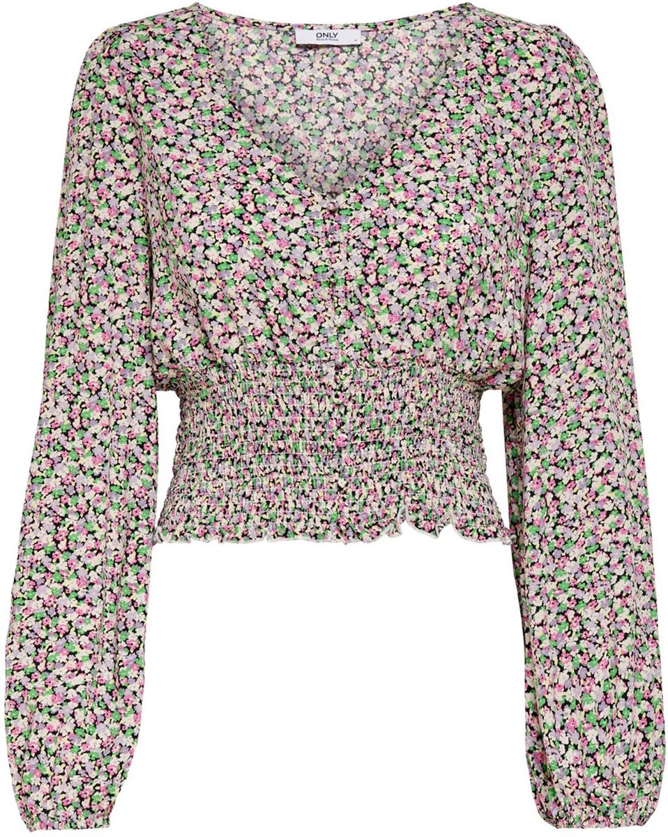 Onlaya L/s Smcok Top Wvn 15232670 Black/pastel Ditsy