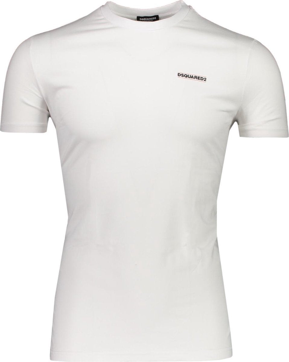 Dsquared2 T-shirt Wit  - Maat L - Heren - Lente/Zomer Collectie - Katoen;Elastaan