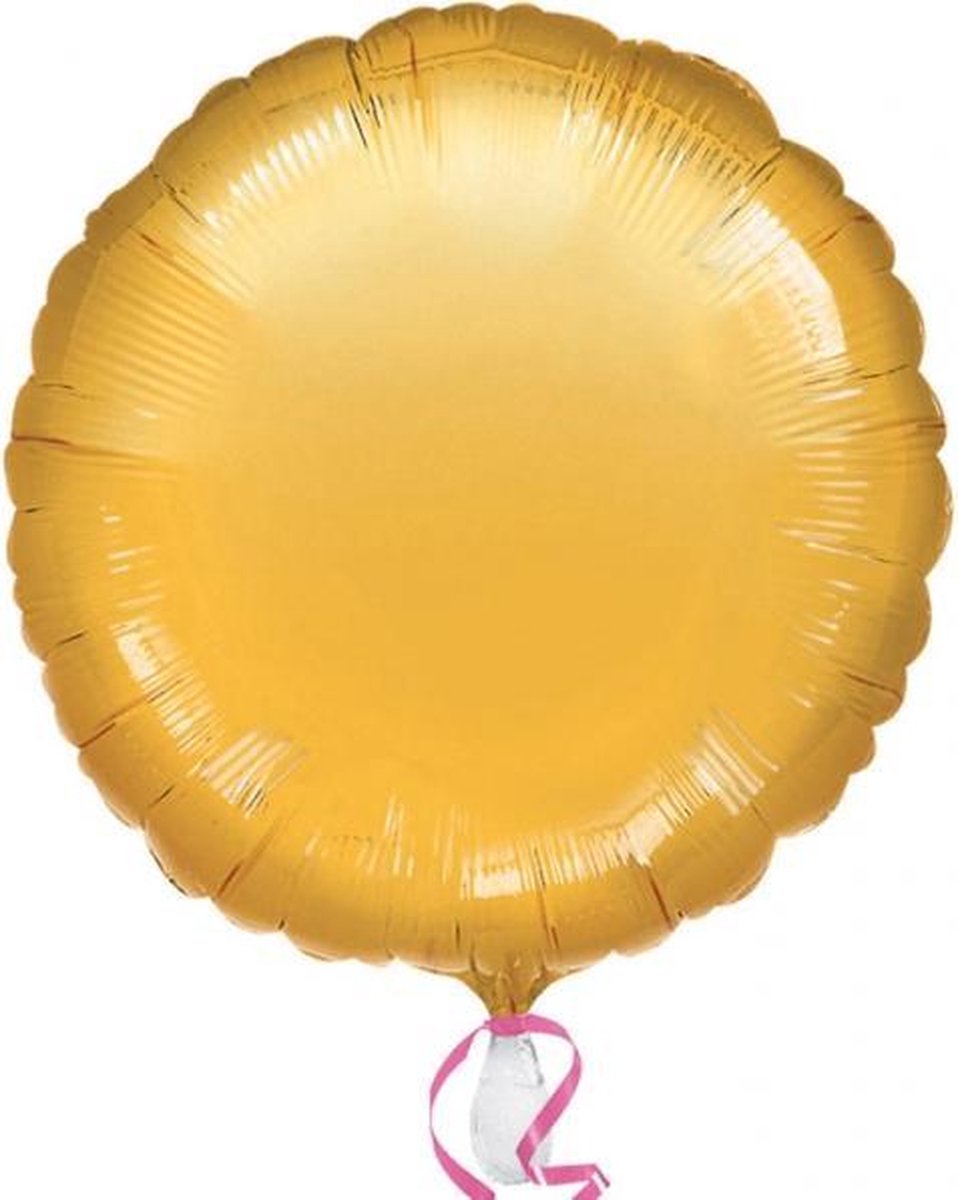 Standard Metallic Gold Foil Balloon Round S15 packed 43cm