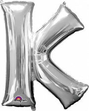 Letter K ballon zilver 86 cm