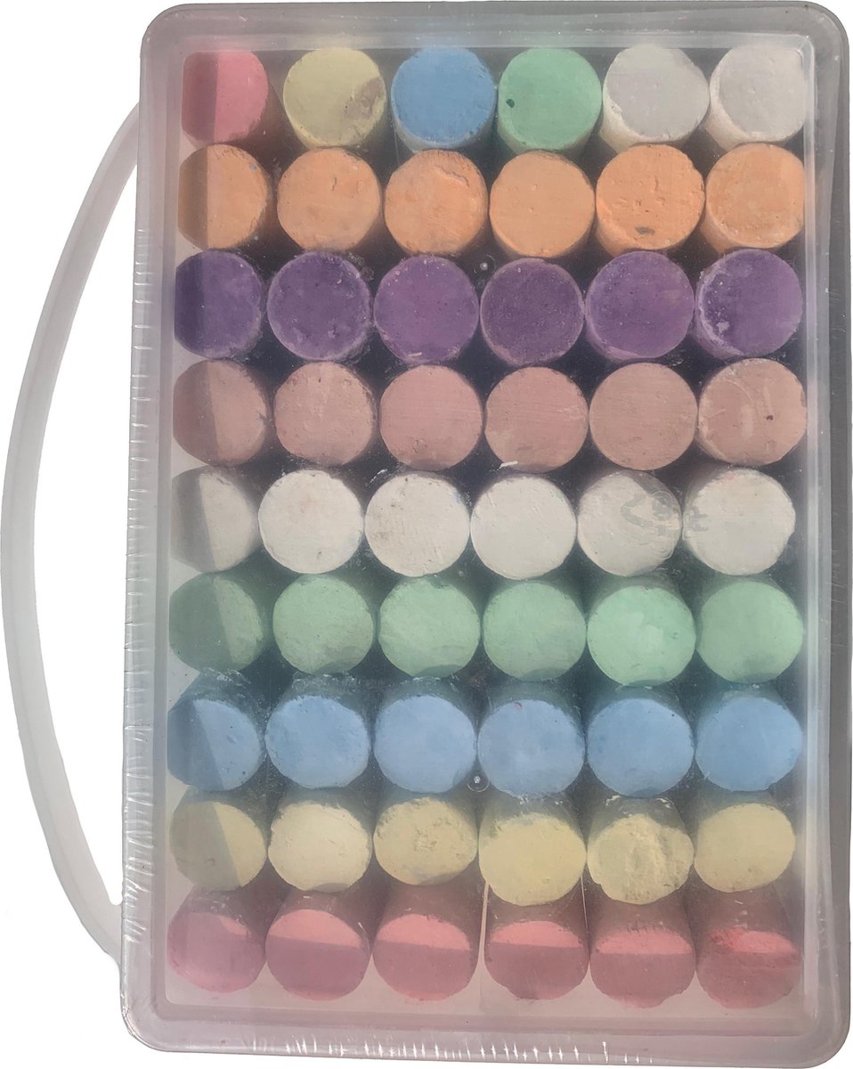 Stoepkrijt Emmer XL - 54 stuks - 8 kleuren DQB