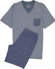 Ceceba heren shortama - blauw met wit gestreept -  Maat: XXL