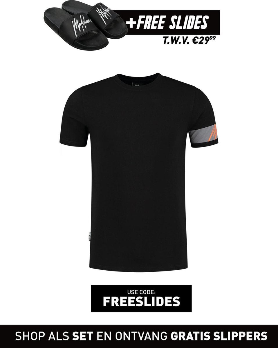 Malelions Captain T-Shirt - Black/Orange - M