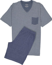 Ceceba heren shortama - blauw met wit gestreept -  Maat: M