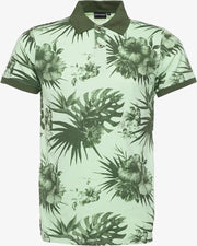 Unsigned heren polo met bloemenprint - Groen - Maat L