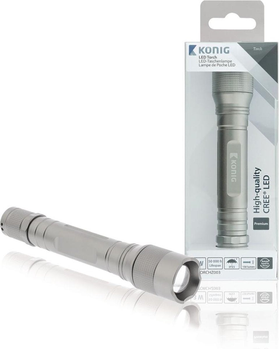 K\xf6nig KNTORCHZ003 LED-zaklamp Premium 3 W 150 lm